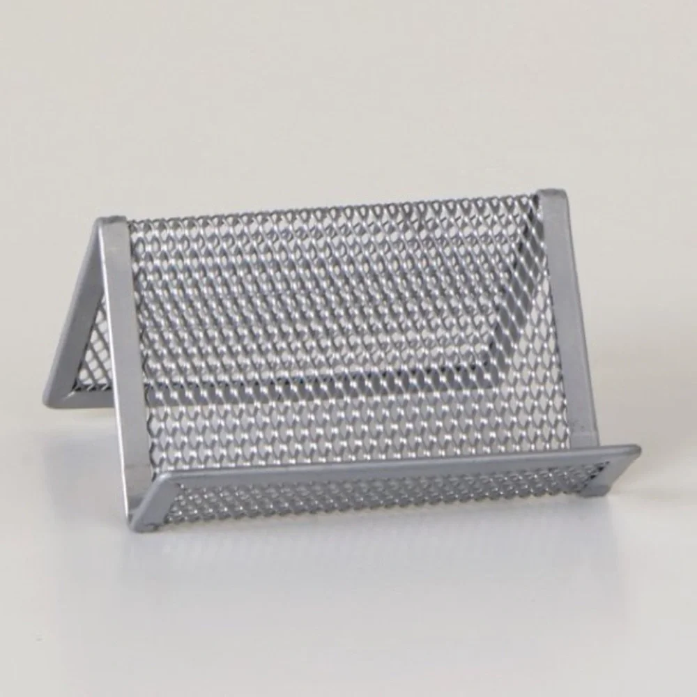 Silver Steel Mesh Business Card Holder